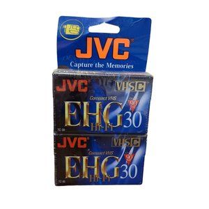 JVC Compact VHS 90 min EHG Hi-Fi VHS C-2 Pack-Camcorder Tape TC-30 NEW Sealed